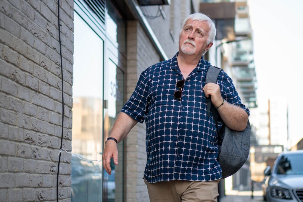 a man standing outside