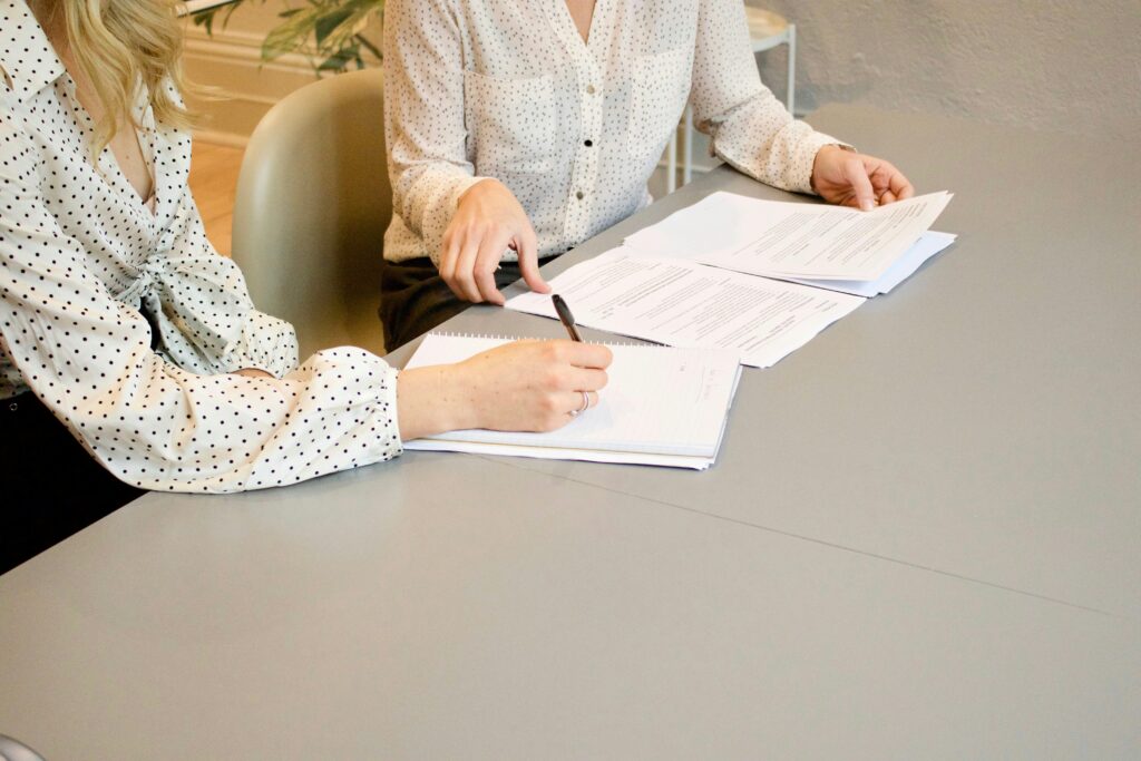 Two women in an office