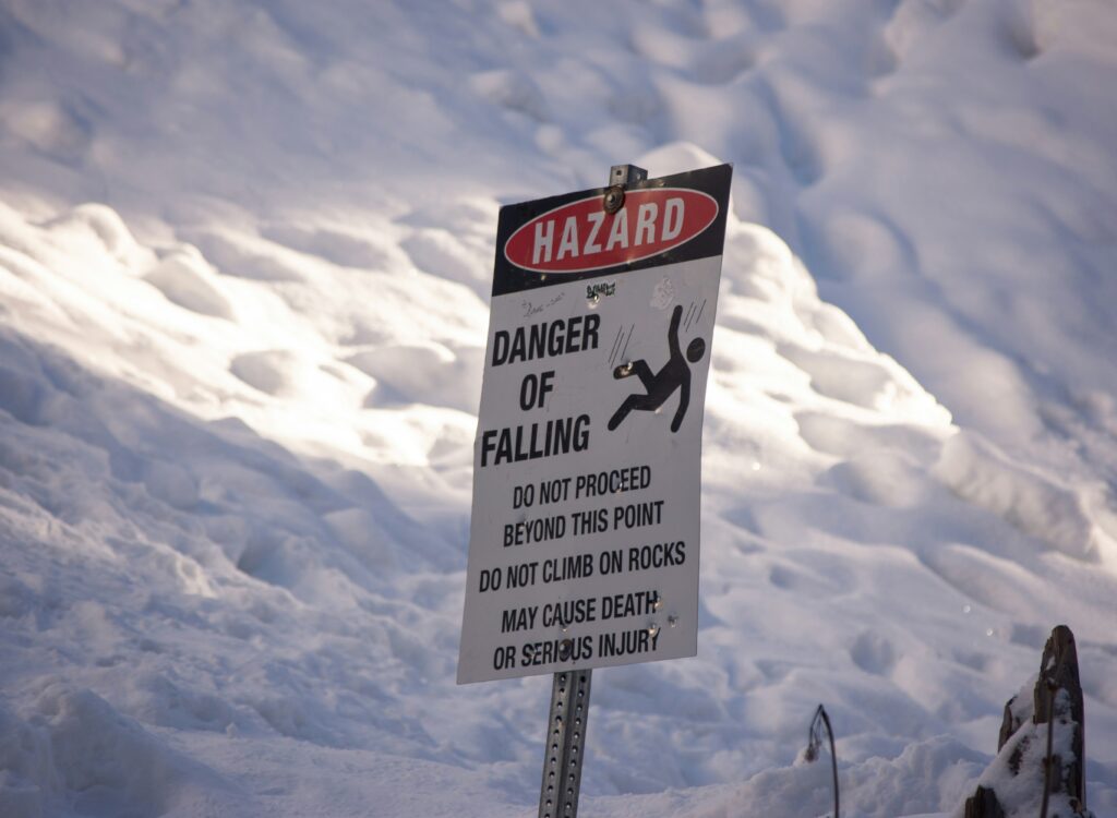 Hazard danger of falling