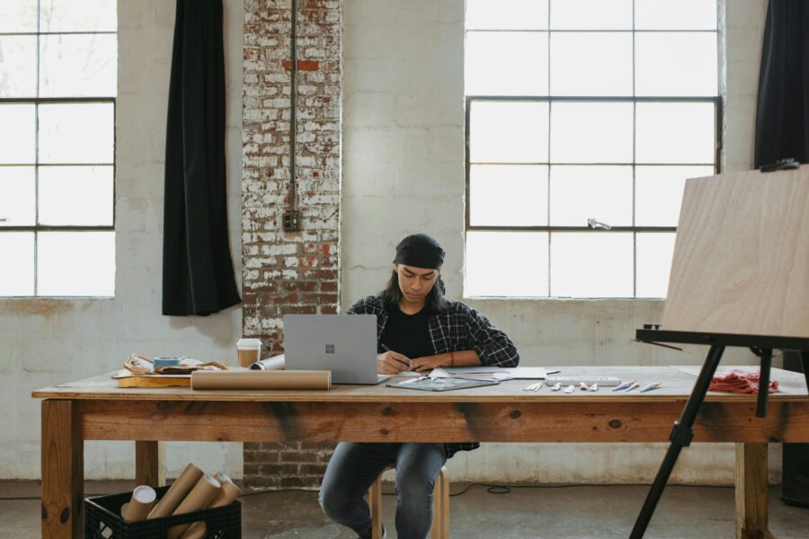 Man working from his studio