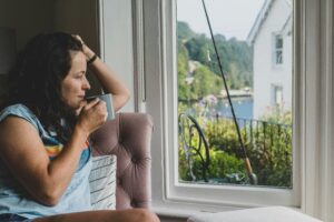 Woman relaxing at home