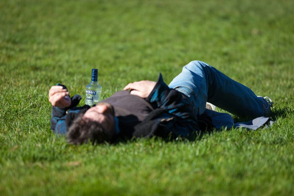 Man drunk in the park