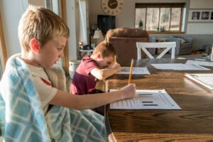 Children doing homework