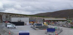 The wind farm construction site in the Shetland Islands.