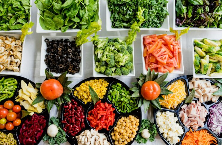 Plates of healthy plant food.