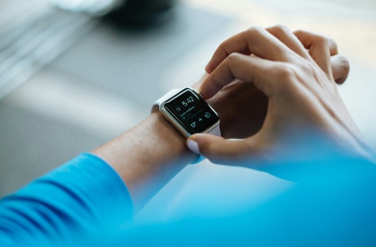 person using Apple Watch smartwatch