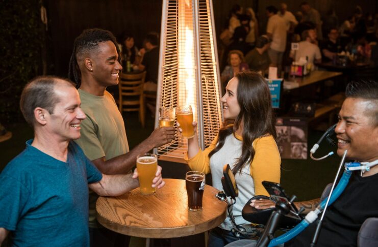 People drinking in a bar.
