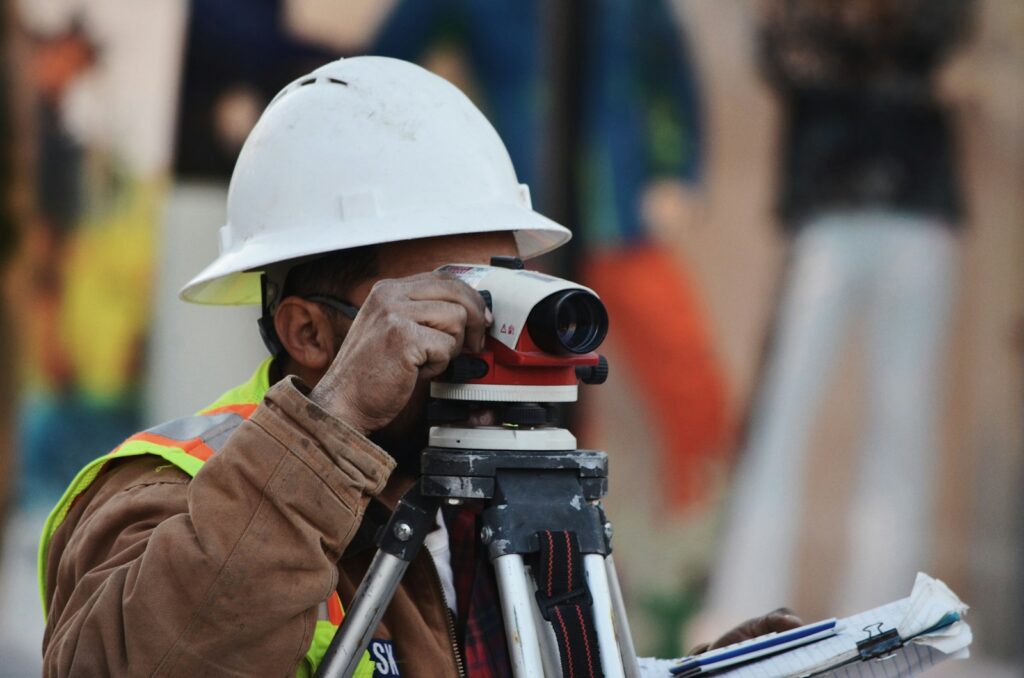 A construction worker on a building site.