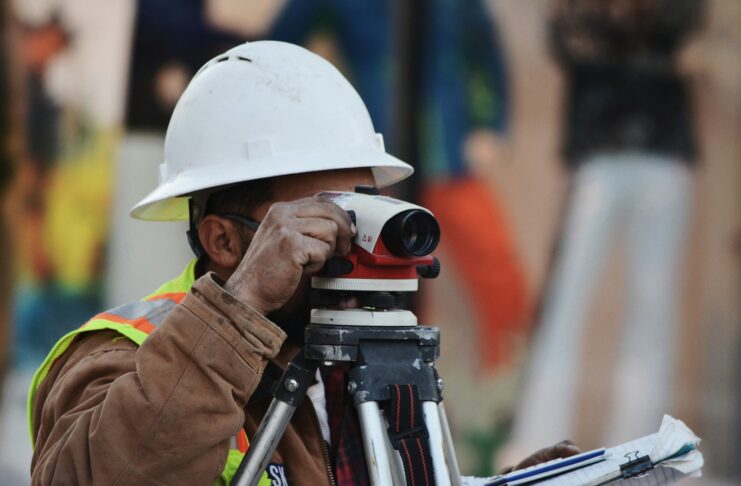A construction worker on a building site.