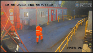 A worker walks at a waste transfer station in Bradford.